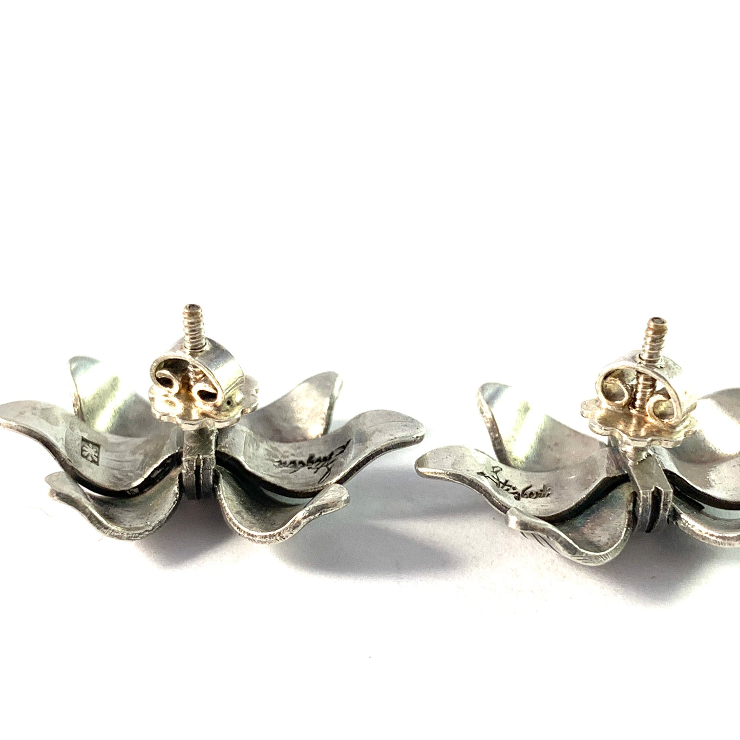 Sigurd Persson for Stigbert, Sweden. Vintage Mid Century Sterling Silver Stud Earrings.