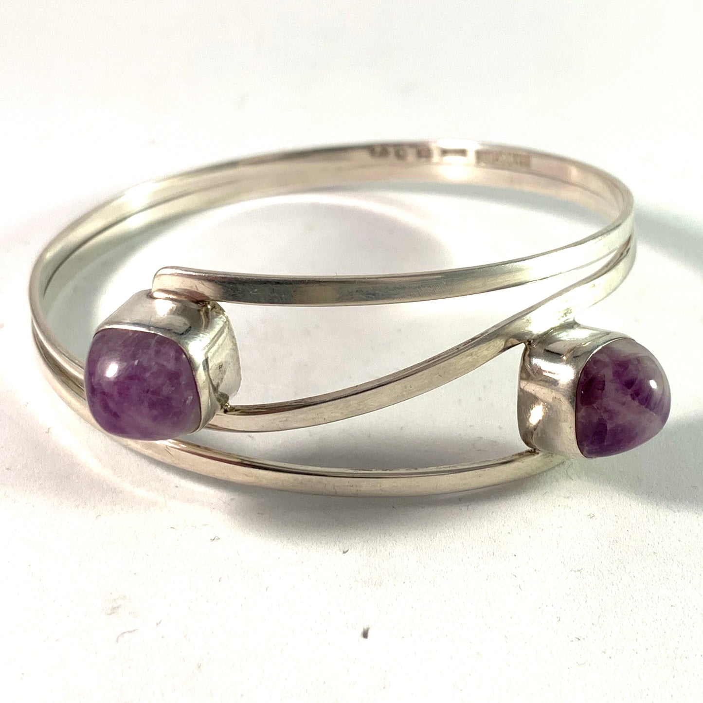 Gert Thysell, Gussi Sweden 1959 Sterling Amethyst Bangle