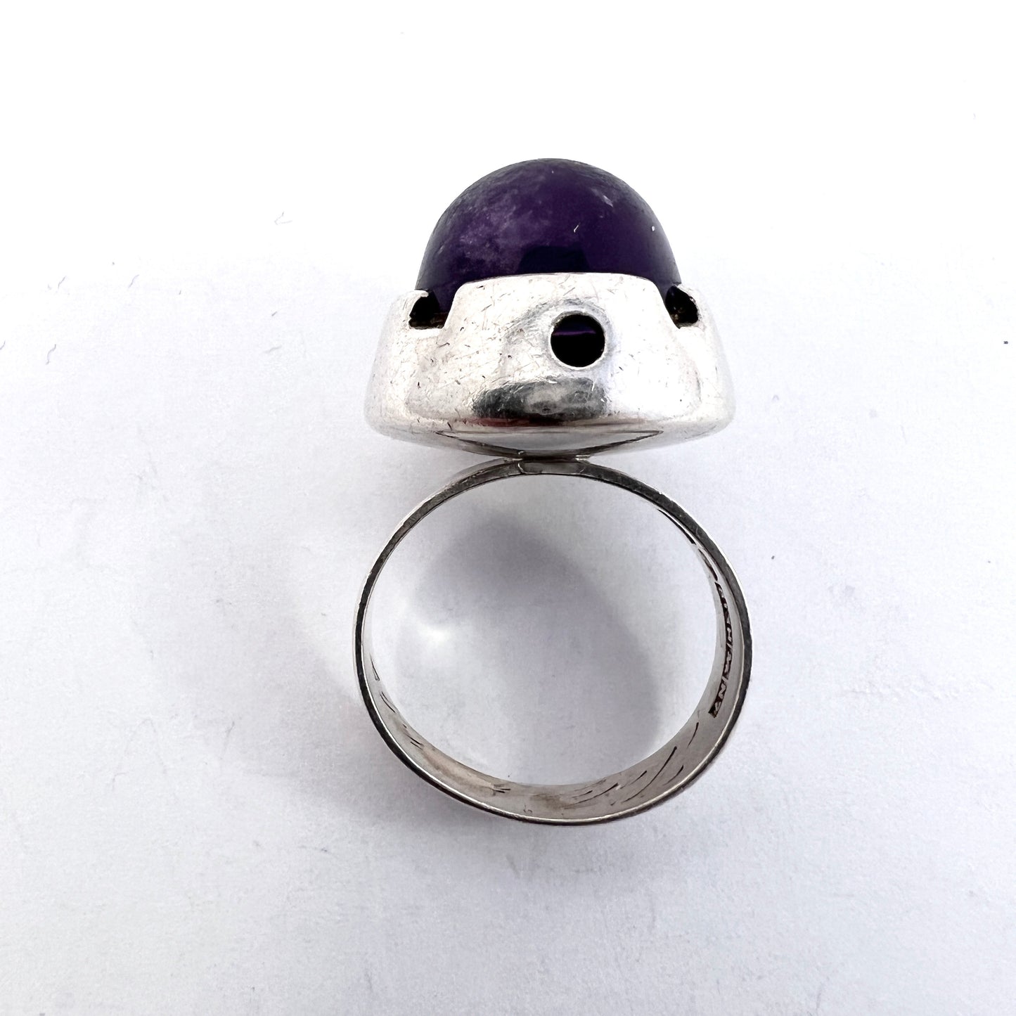 Martti Viikinniemi, Finland 1966. Vintage Solid Silver Amethyst Ring.