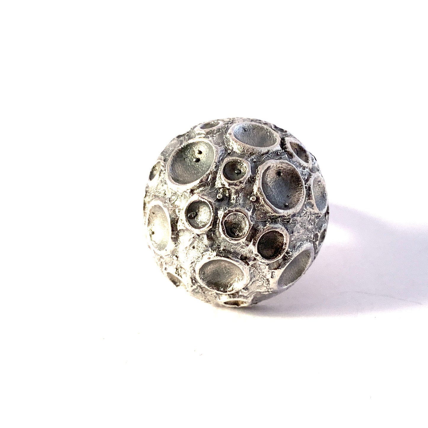 Alpo Tammi, Tammen Koru, Finland year 1970. Solid Silver Moon surface Dome Ring