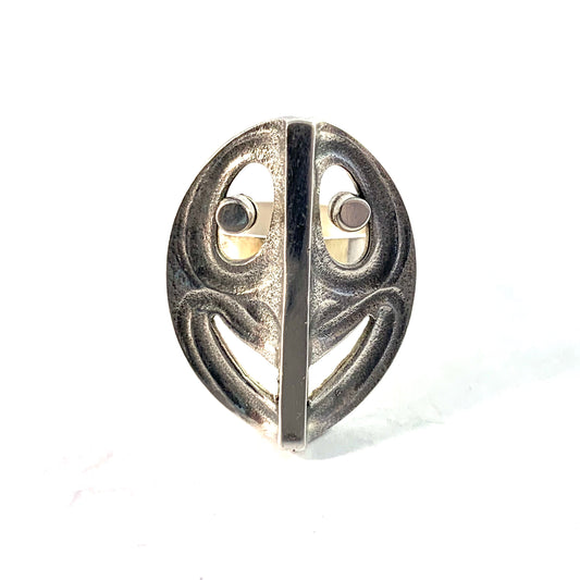 Kultateollisuus, Finland year 1972. Sterling Silver Happy Face Ring.