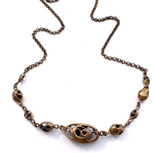 Eivind Hillestad, Norway 1960-70s. Vintage Long Bronze Necklace.