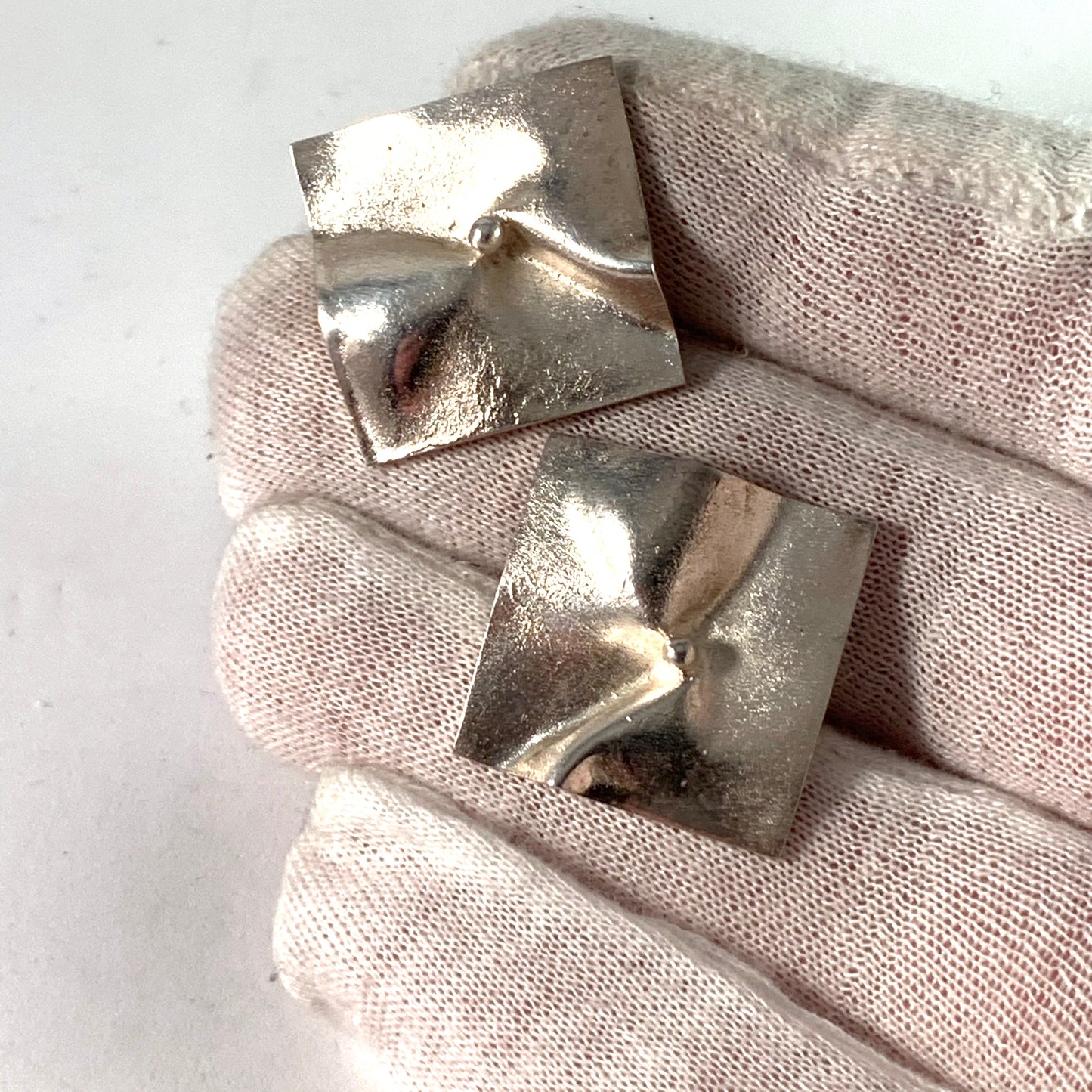 Bjorn Weckstrom for Lapponia Finland 1967 Space Series Stud Earrings
