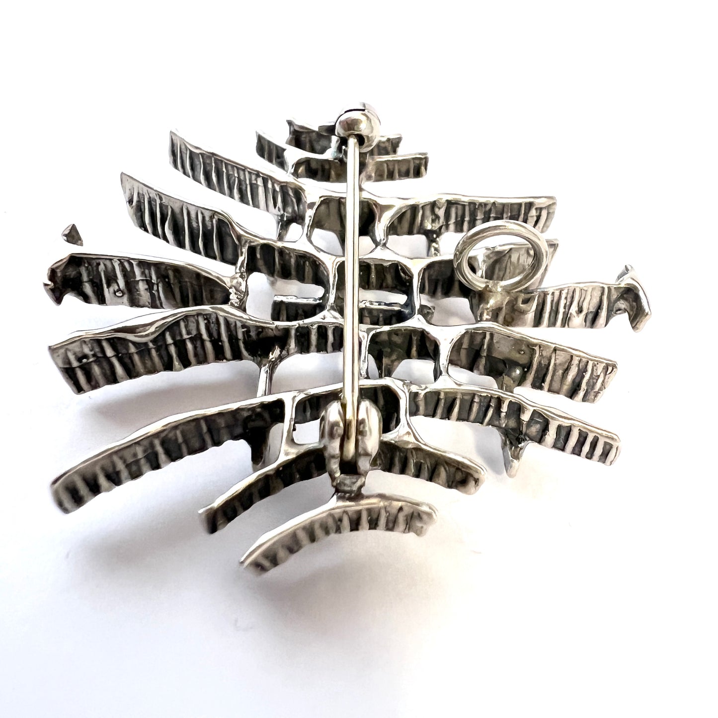 Else and Paul, Norway 1960s Modernist Sterling Silver Brooch Pendant.