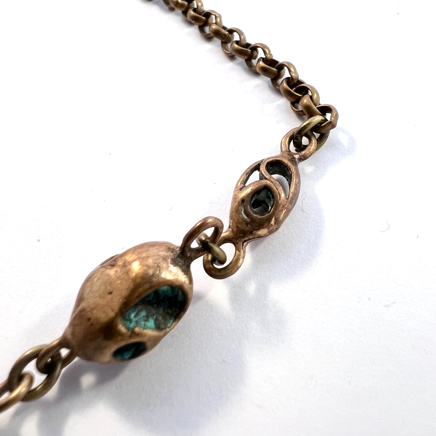 Eivind Hillestad, Norway 1960-70s. Vintage Long Bronze Necklace.
