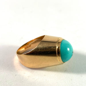 Trege Svensson, Sweden 1967 Modernist 18k Gold Turquoise Ring