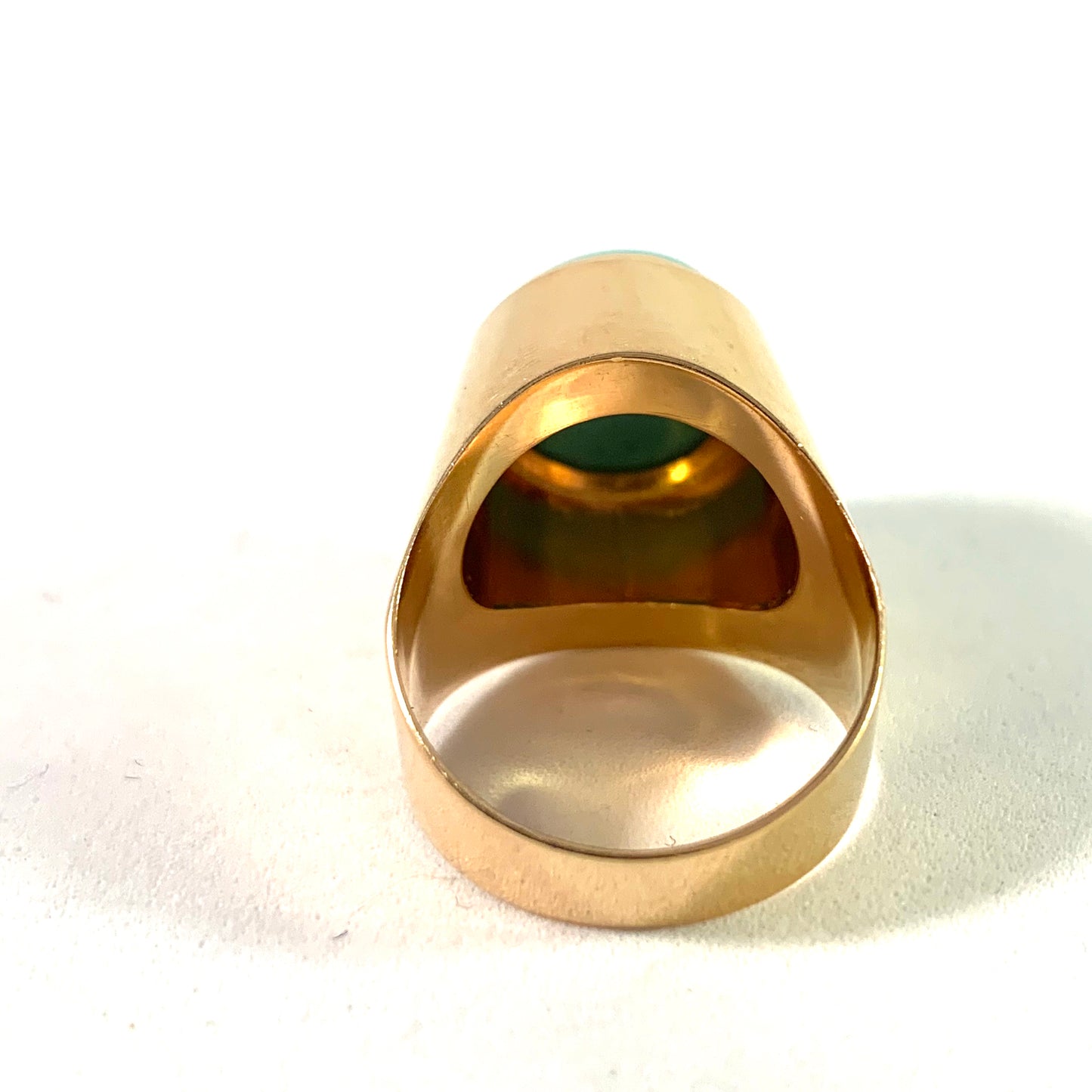 Trege Svensson, Sweden 1967 Modernist 18k Gold Turquoise Ring