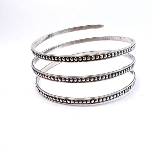 Wahlberg, Sweden 1952. Vintage Mid Century Sterling Silver Arm Bracelet.