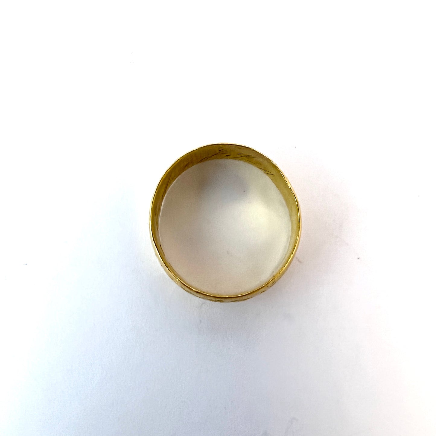 Graumann, Sweden 1895. Antique 23K Gold Wedding Band Ring.