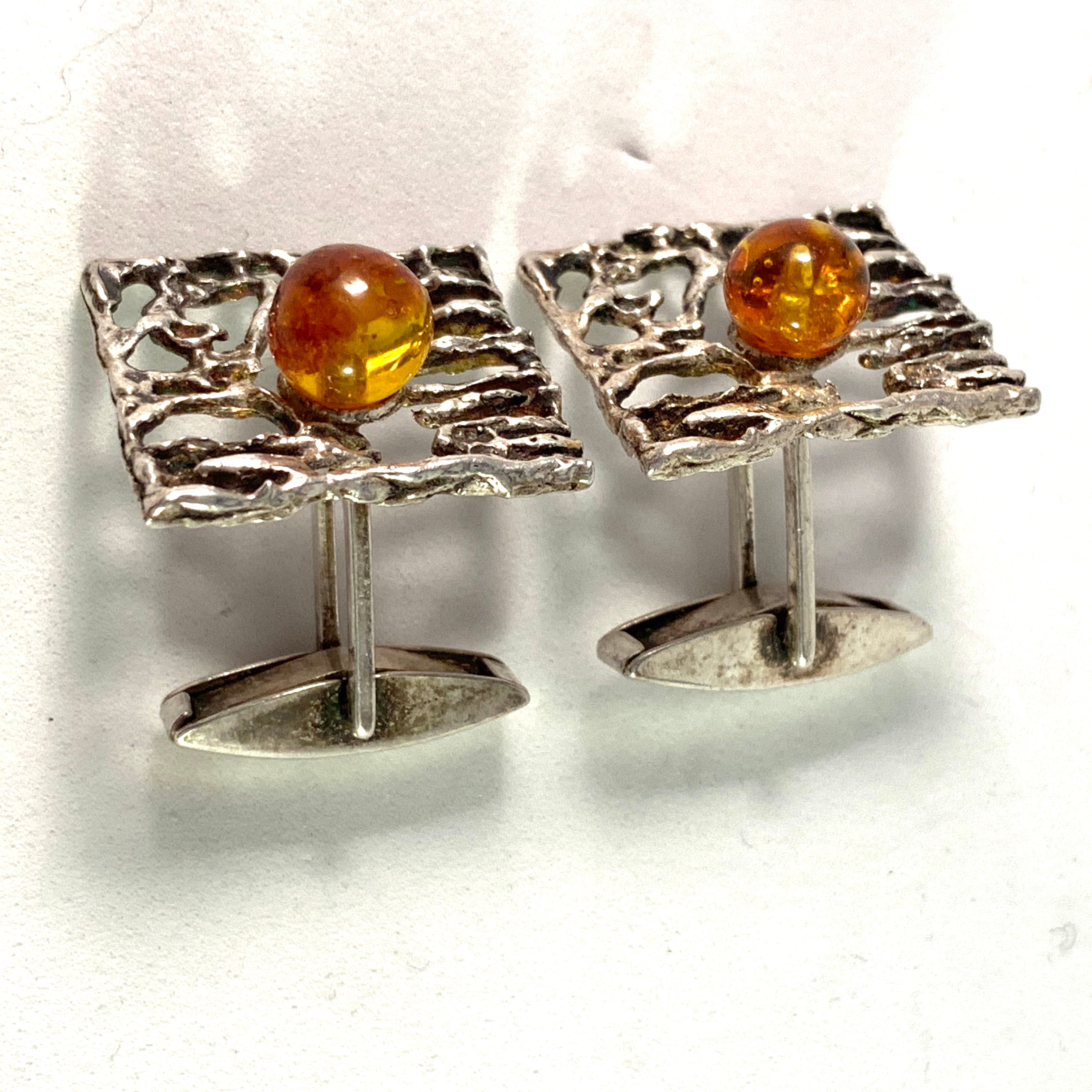 Fischlandschmuck Ostseeschmuck outlet 835 Silber Bernstein Fisch fish silver amber Cufflinks cufflinks