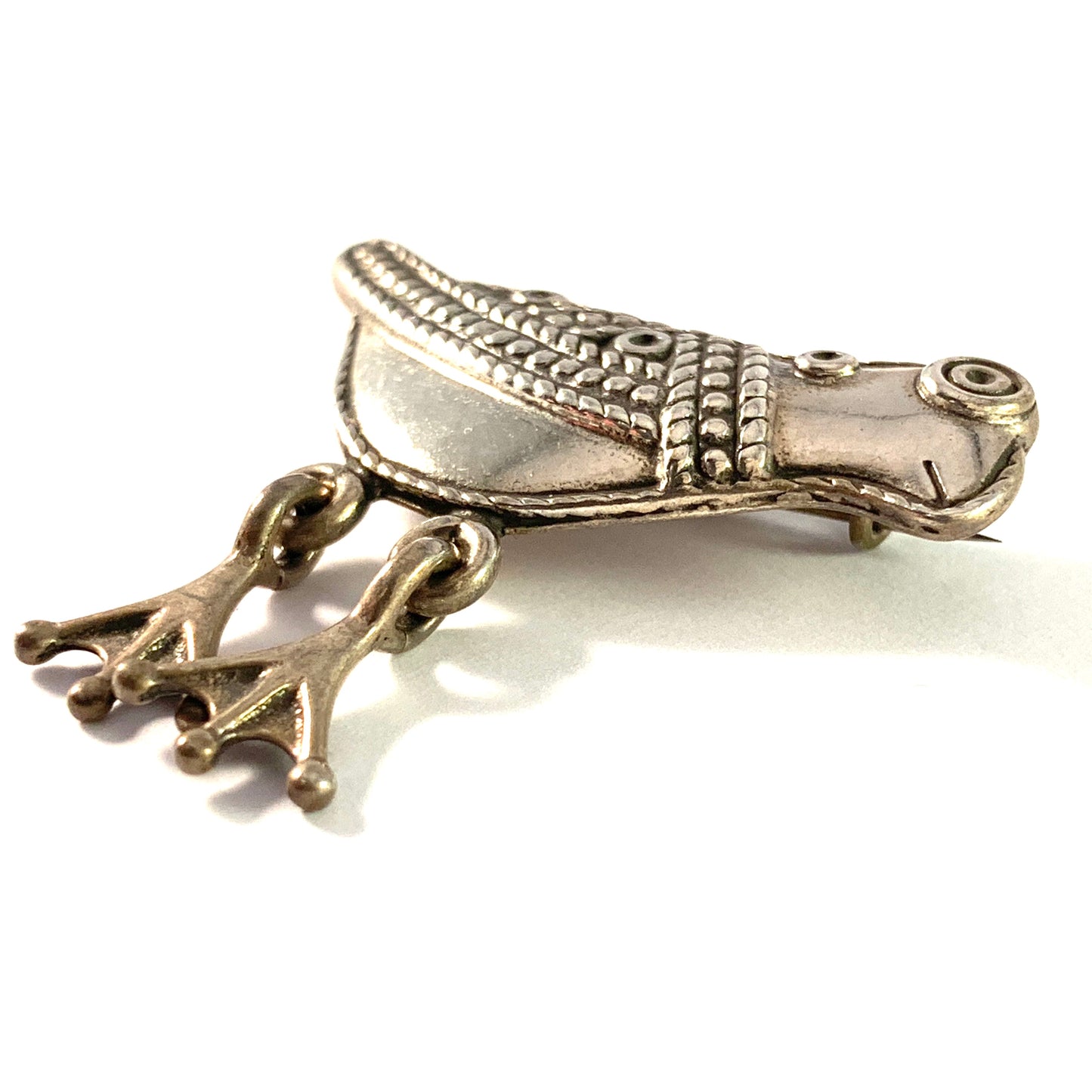 Kalevala Koru, Finland 1990. Sterling Silver Bird of Hattula Brooch.