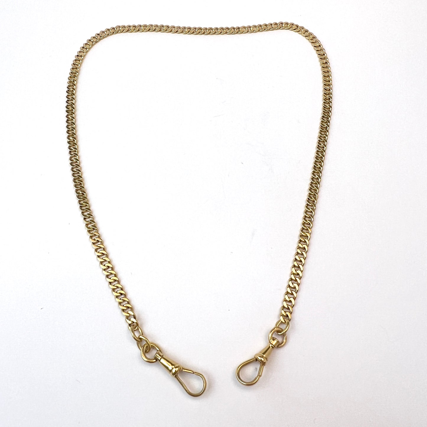 Sweden 1924. Antique 18k Gold Watch Chain in Necklace Length.