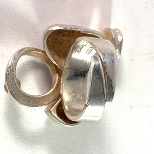 Jorma Laine, Turun Hopea Finland 1973 Bold Modernist Sterling Ring