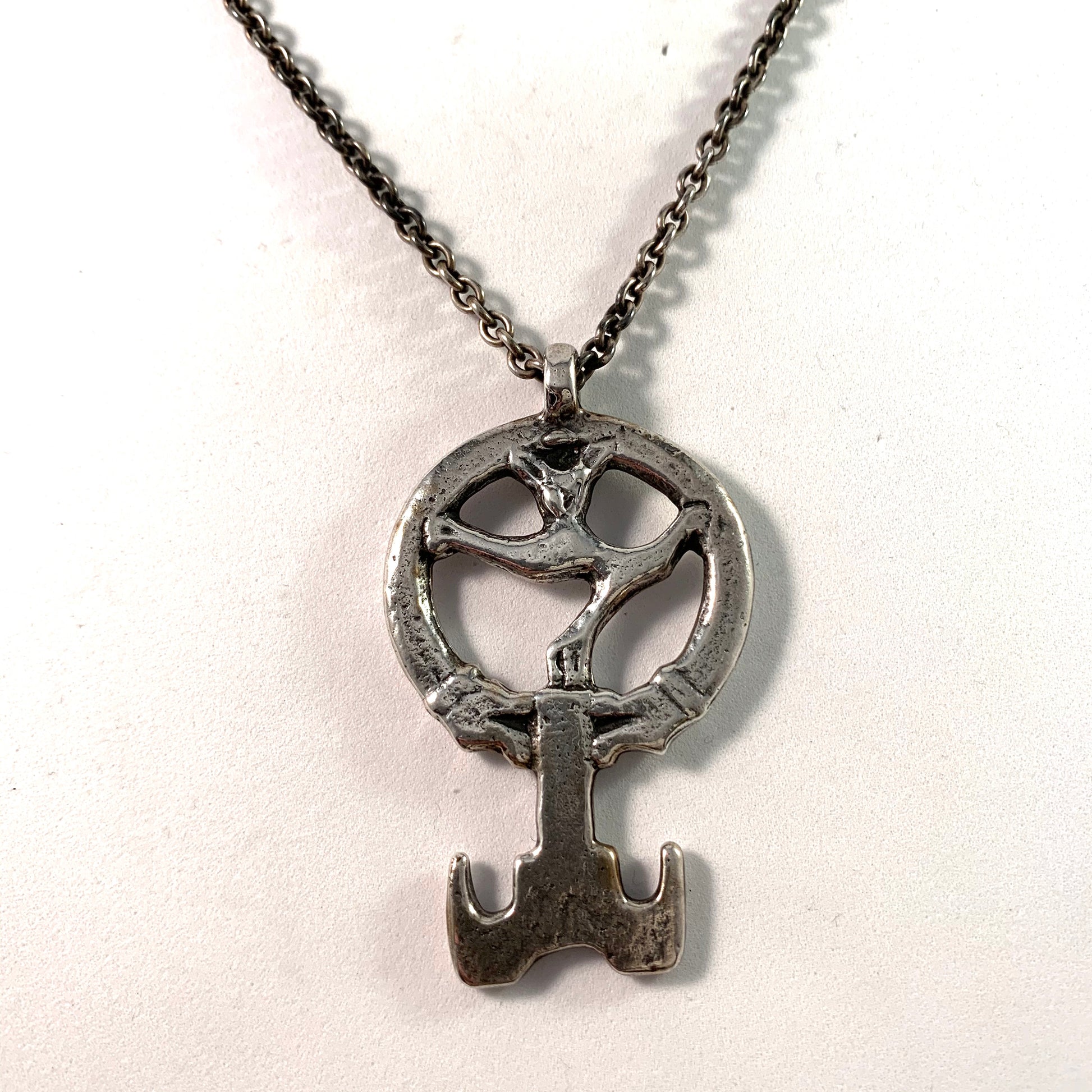 Sterling Viking Copy Key to Valhalla Pendant Necklace.