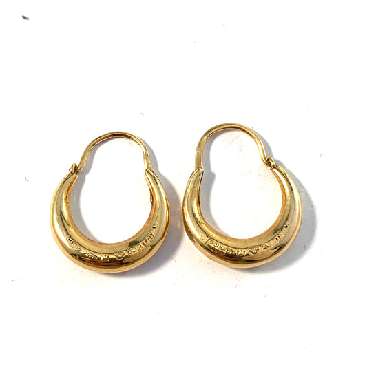 G Dahlgren, Sweden year 1945. Mid Century 18k Gold Earrings.