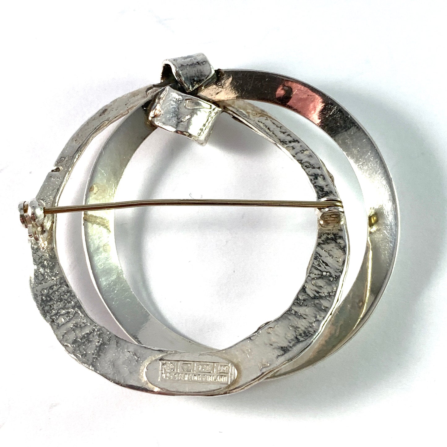 Erik Granit, Finland 1973. Large Sterling Silver Modernist Brooch.