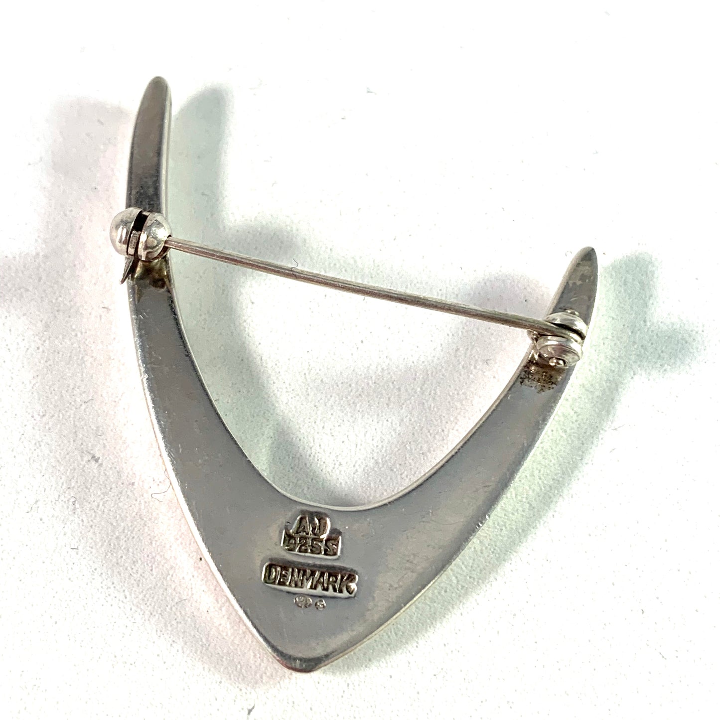 Arne Johansen Denmark Vintage Modernist Sterling Silver Brooch.