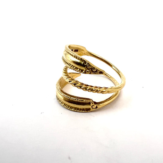 Bengt Hallberg, Sweden. Vintage 18k Gold Viking Copy Unisex Ring.