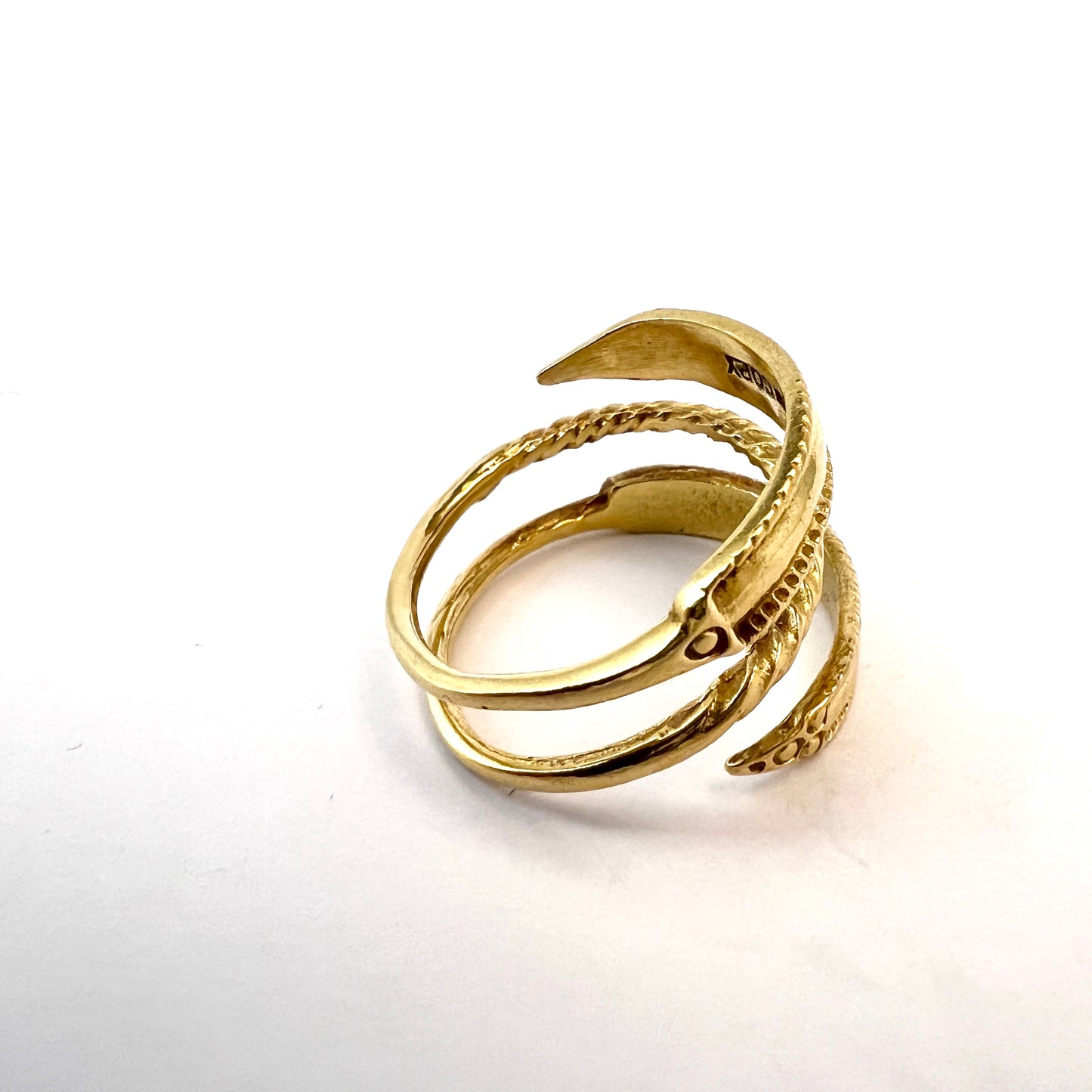 Bengt Hallberg, Sweden. Vintage 18k Gold Viking Copy Unisex Ring.