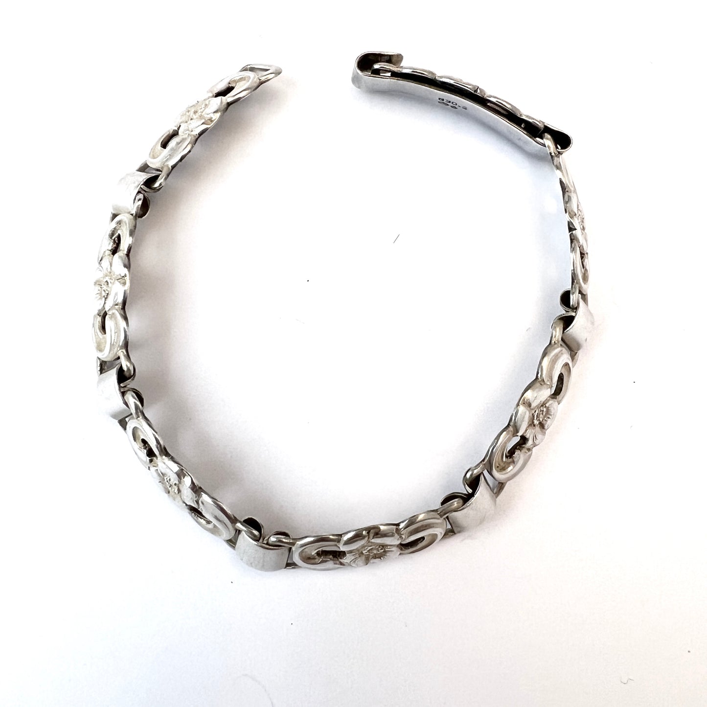 Denmark 1940s Solid Silver Link Bracelet. Probably Eiler & Marløe