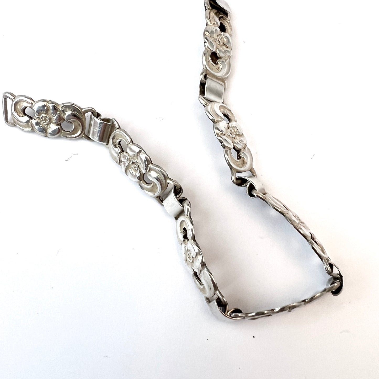 Denmark 1940s Solid Silver Link Bracelet. Probably Eiler & Marløe