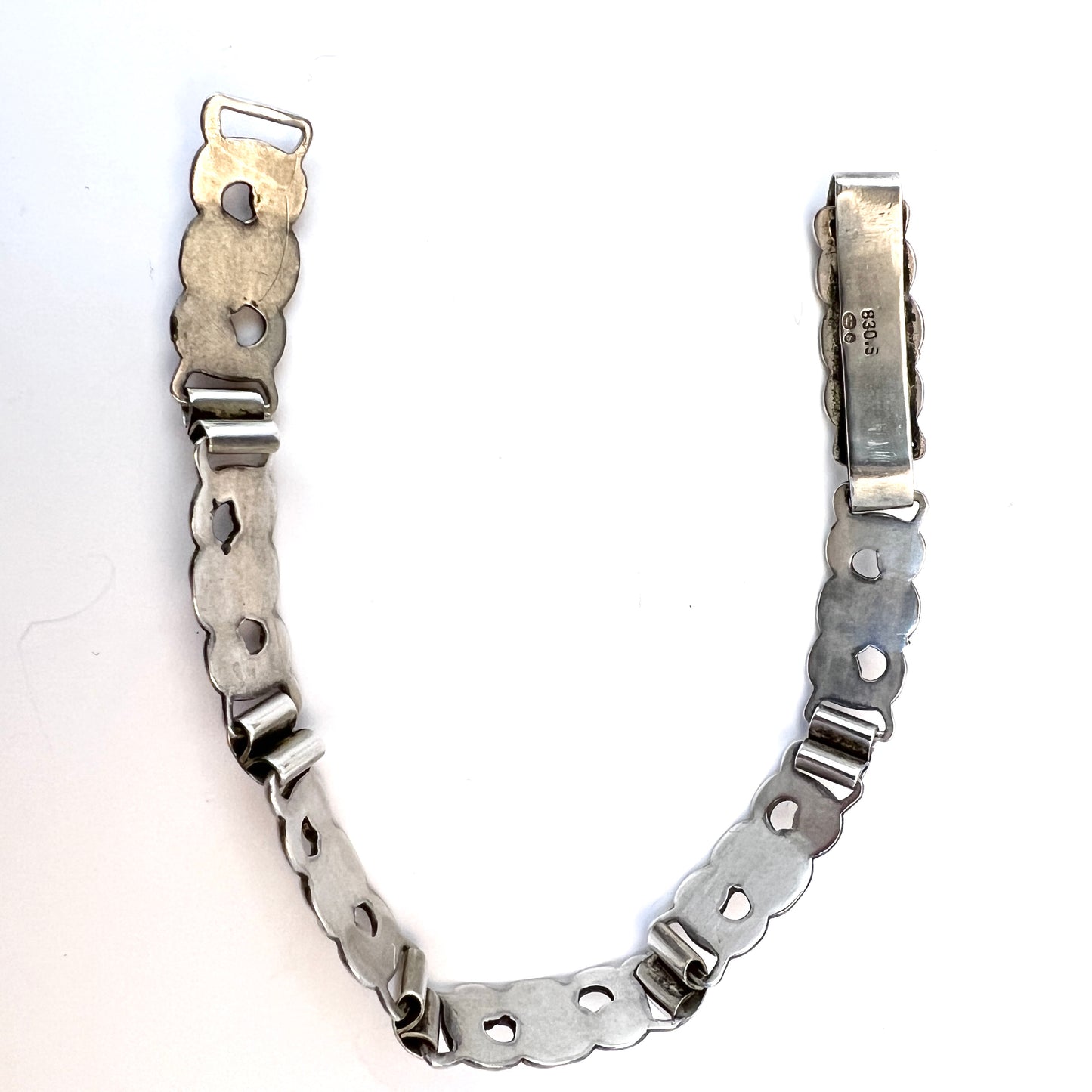 Denmark 1940s Solid Silver Link Bracelet. Probably Eiler & Marløe