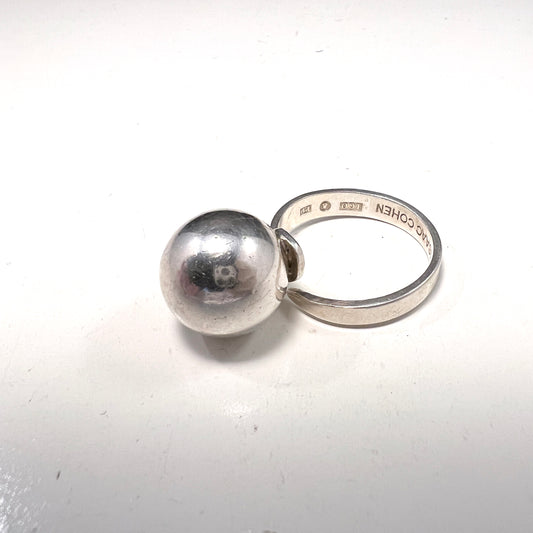 Isaac Cohen, Stockholm 1965. Vintage Sterling Silver Ring. Signed.
