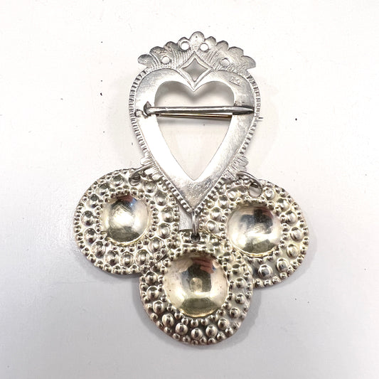 Peter Ohlijn, Sweden 1777-1801. Antique Georgian Solid Silver Wedding Gift Brooch.