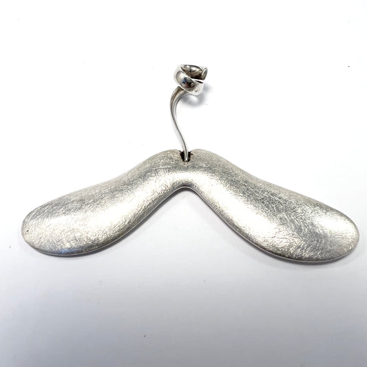Margareth Sandström, Sweden. Sterling Silver Large Two Winged Maple Seed Pendant.