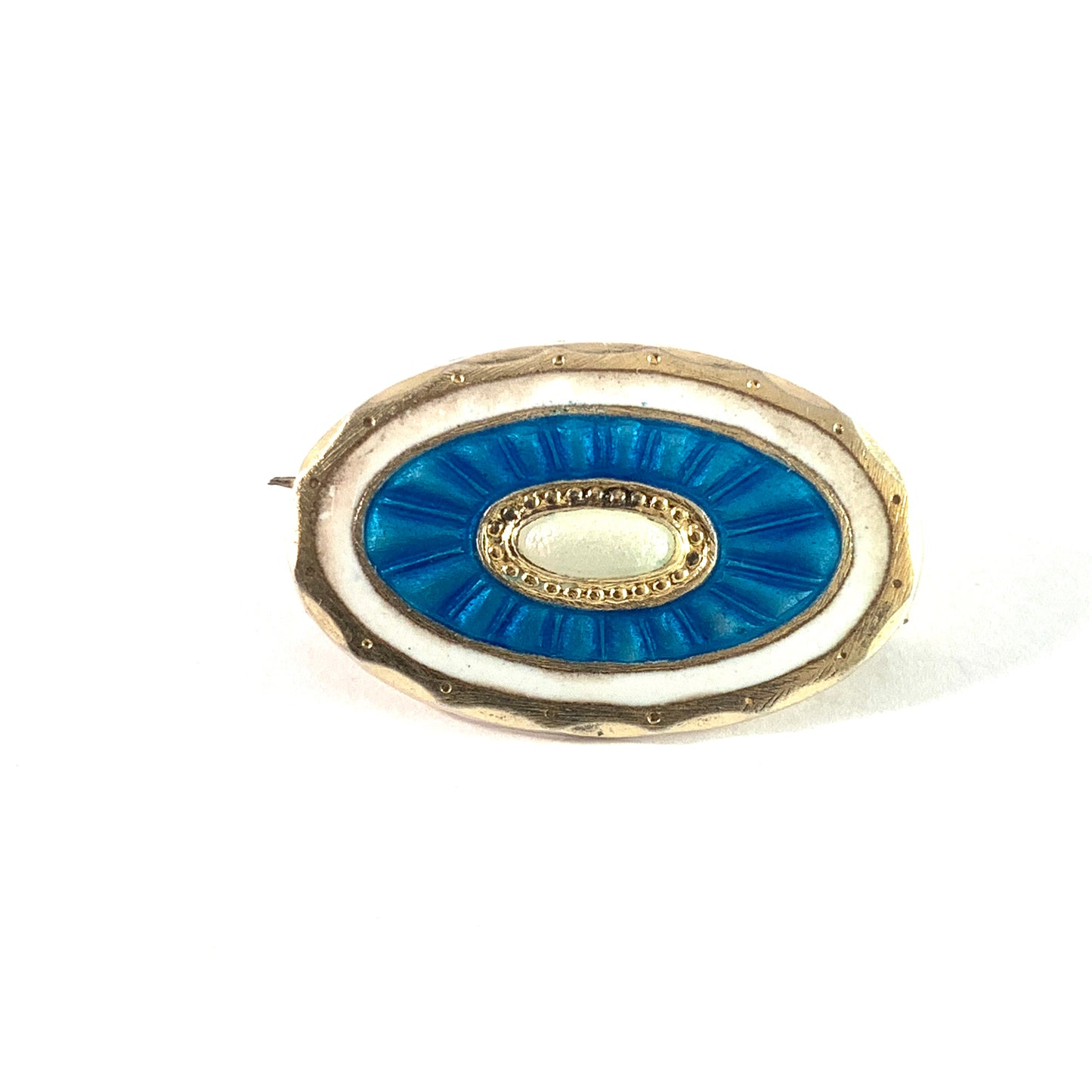 Antique Sterling Silver Enamel Brooch.