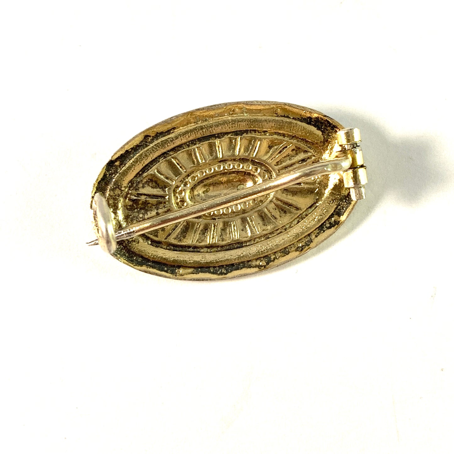 Antique Sterling Silver Enamel Brooch.