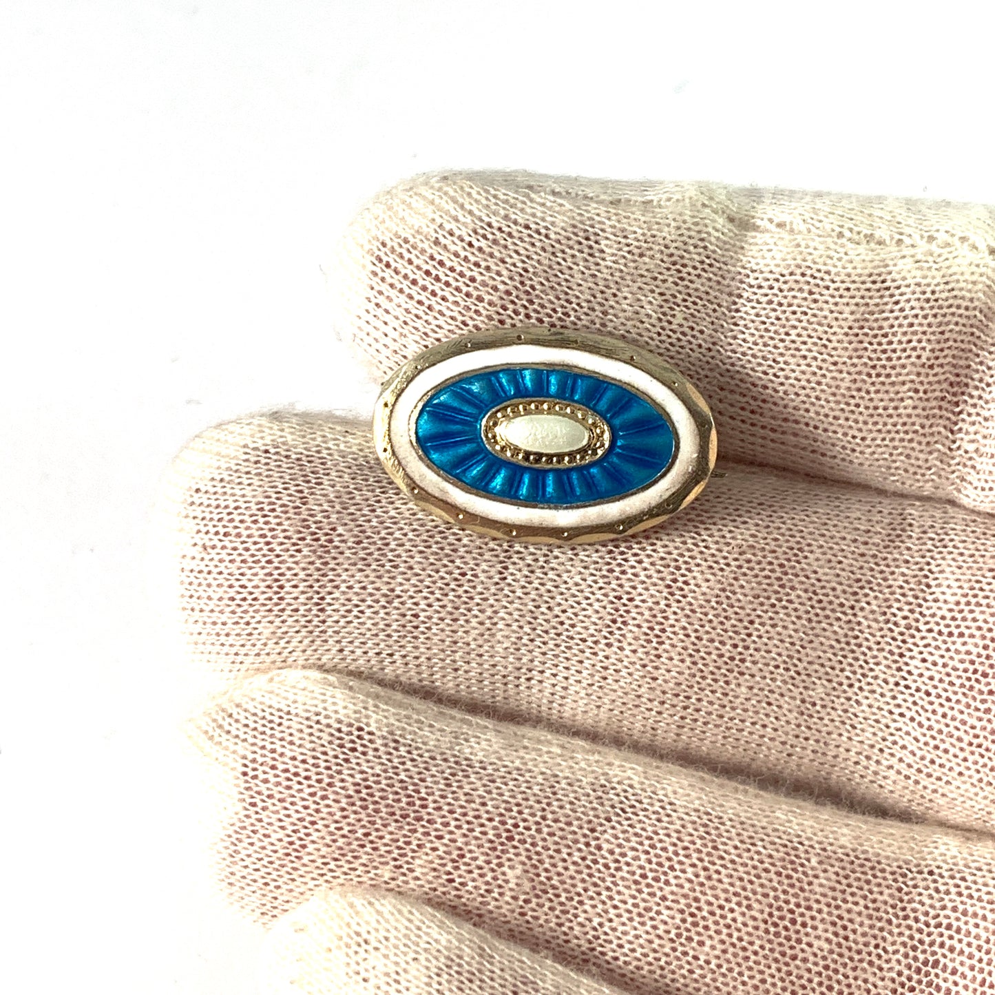 Antique Sterling Silver Enamel Brooch.