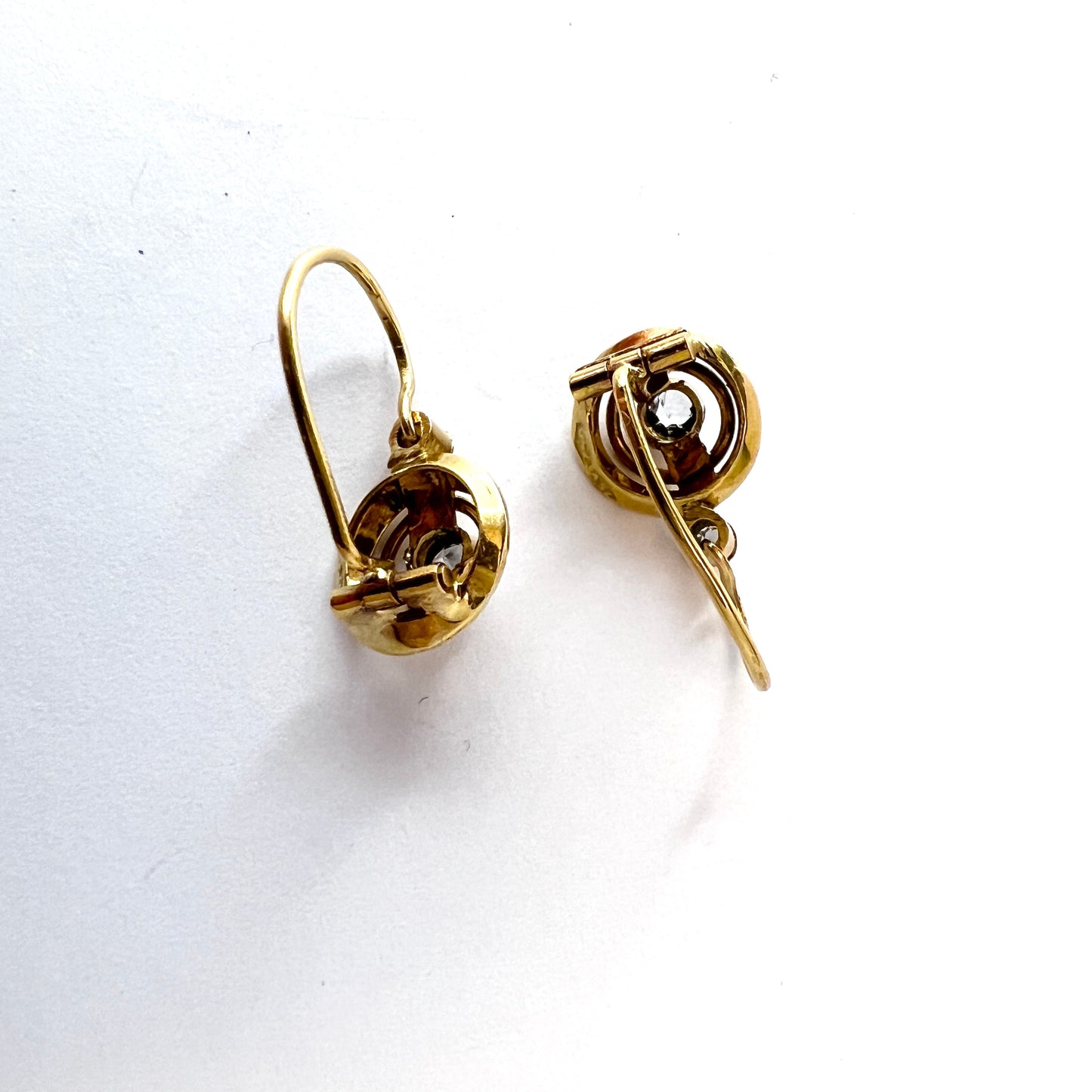 Stefani Amedeo, Vicenza Italy c 1950. 18k Gold Paste Earrings.