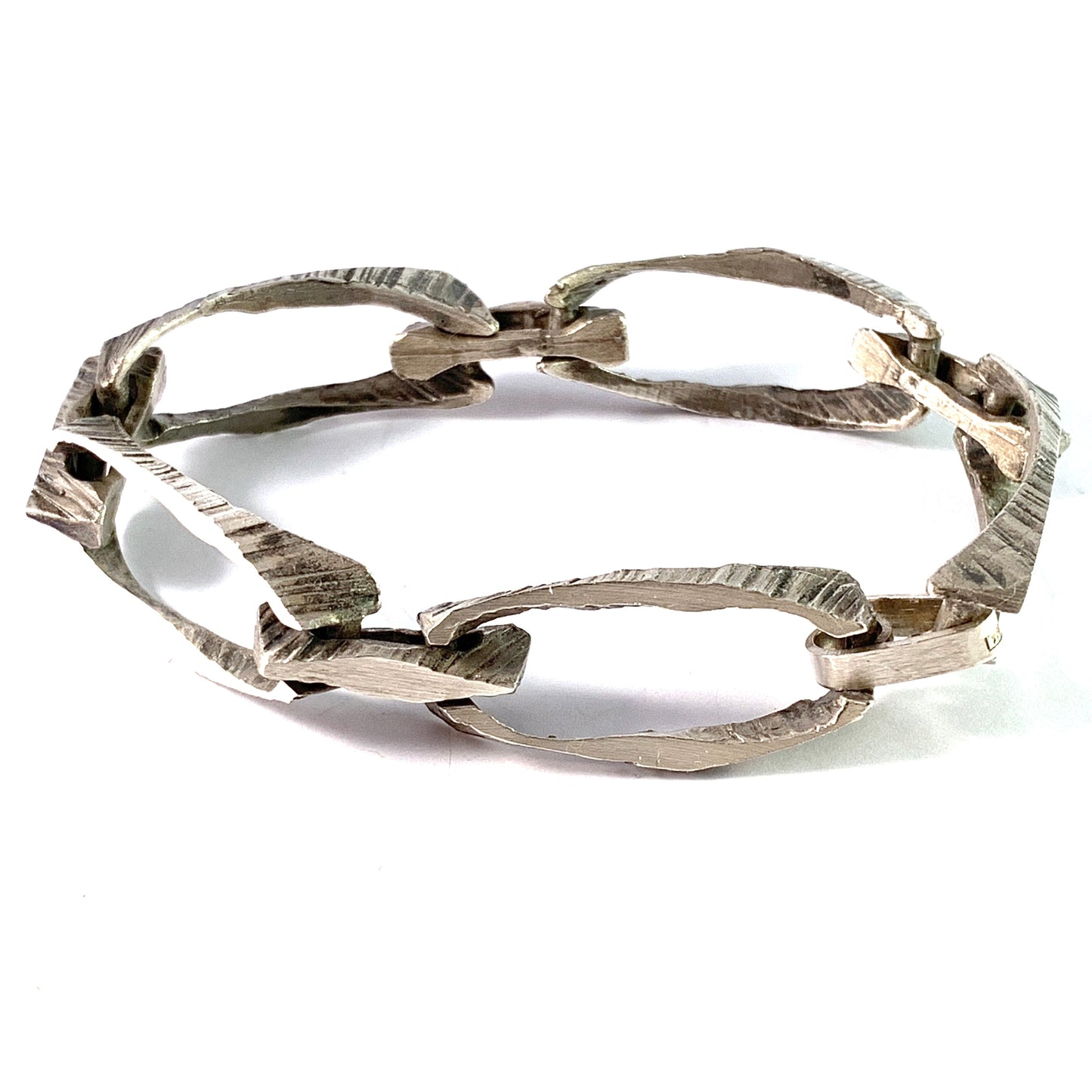 Sten & Laine, Finland 1973. Sterling Silver Modernist Link Bracelet.