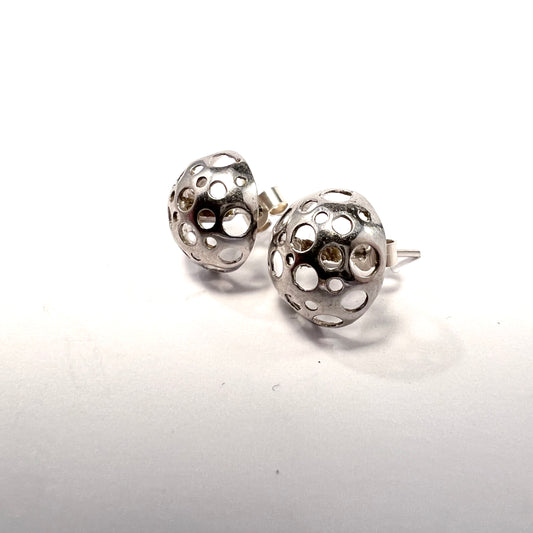 Design Liisa Vitali, Kultakeskus Finland. Vintage Sterling Silver Earrings. Leppäkerttu