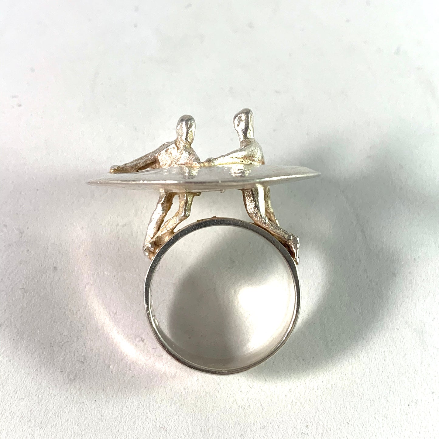 Bjorn Weckstrom for Lapponia 1971 Sterling Silver Ring. Design: Dance in the Galaxy.