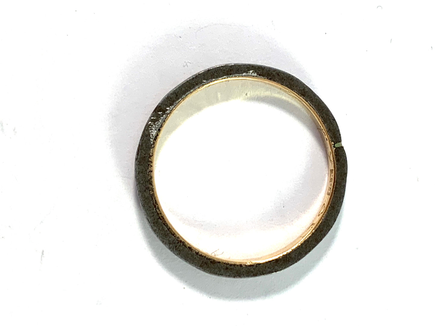 K Andersson Sweden early 1900s War-time 18k Gold Iron Ring.