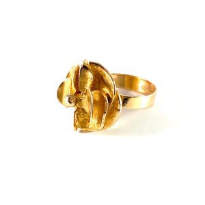 Alpo Tammi, Finland year 1970. Vintage Modernist 14k Gold Ring.
