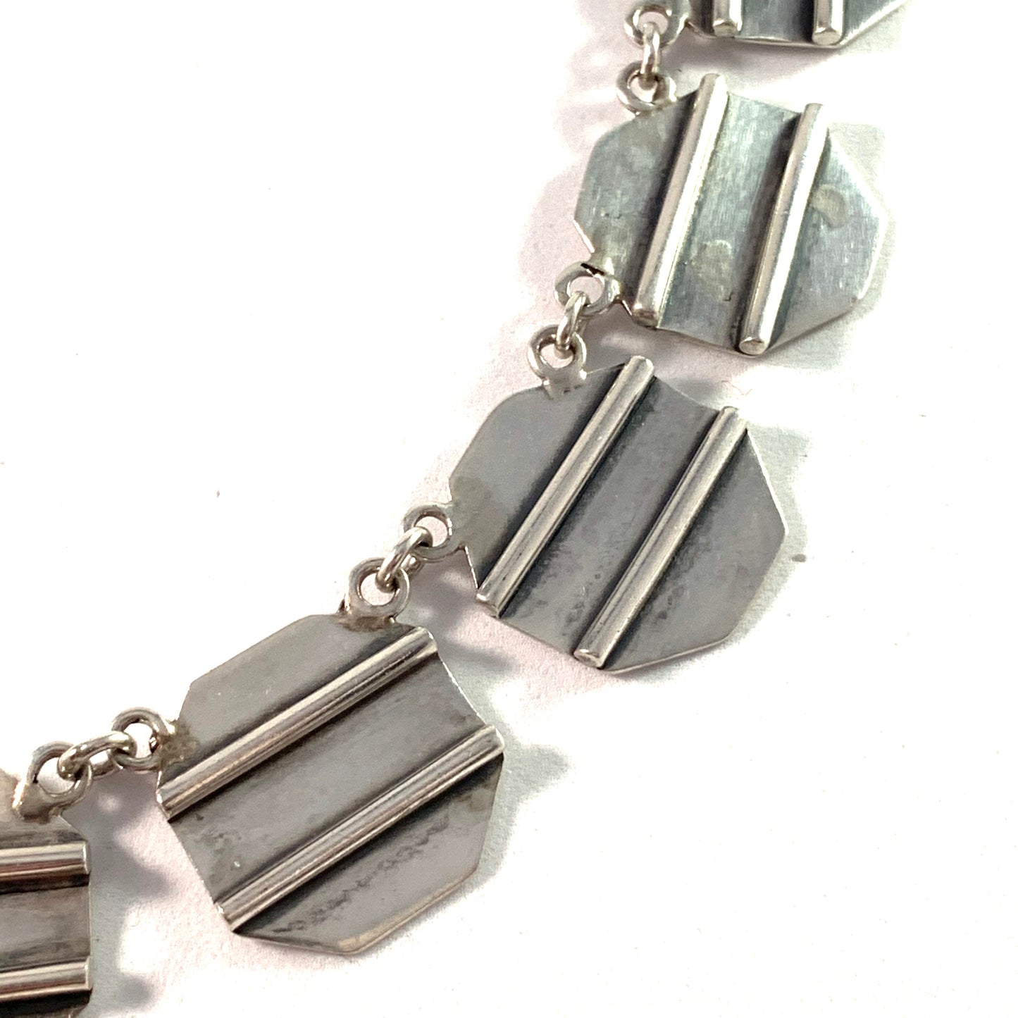 A. Ring, Copenhagen 1960s, Modernist Sterling Silver Necklace