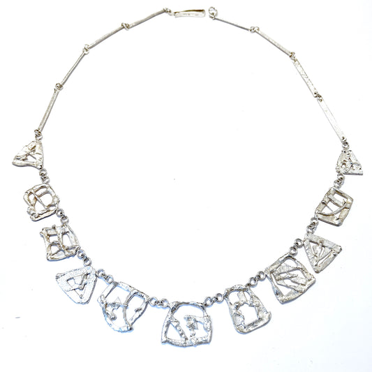 Nils Novén, Sweden. Vintage Sterling Silver Necklace.