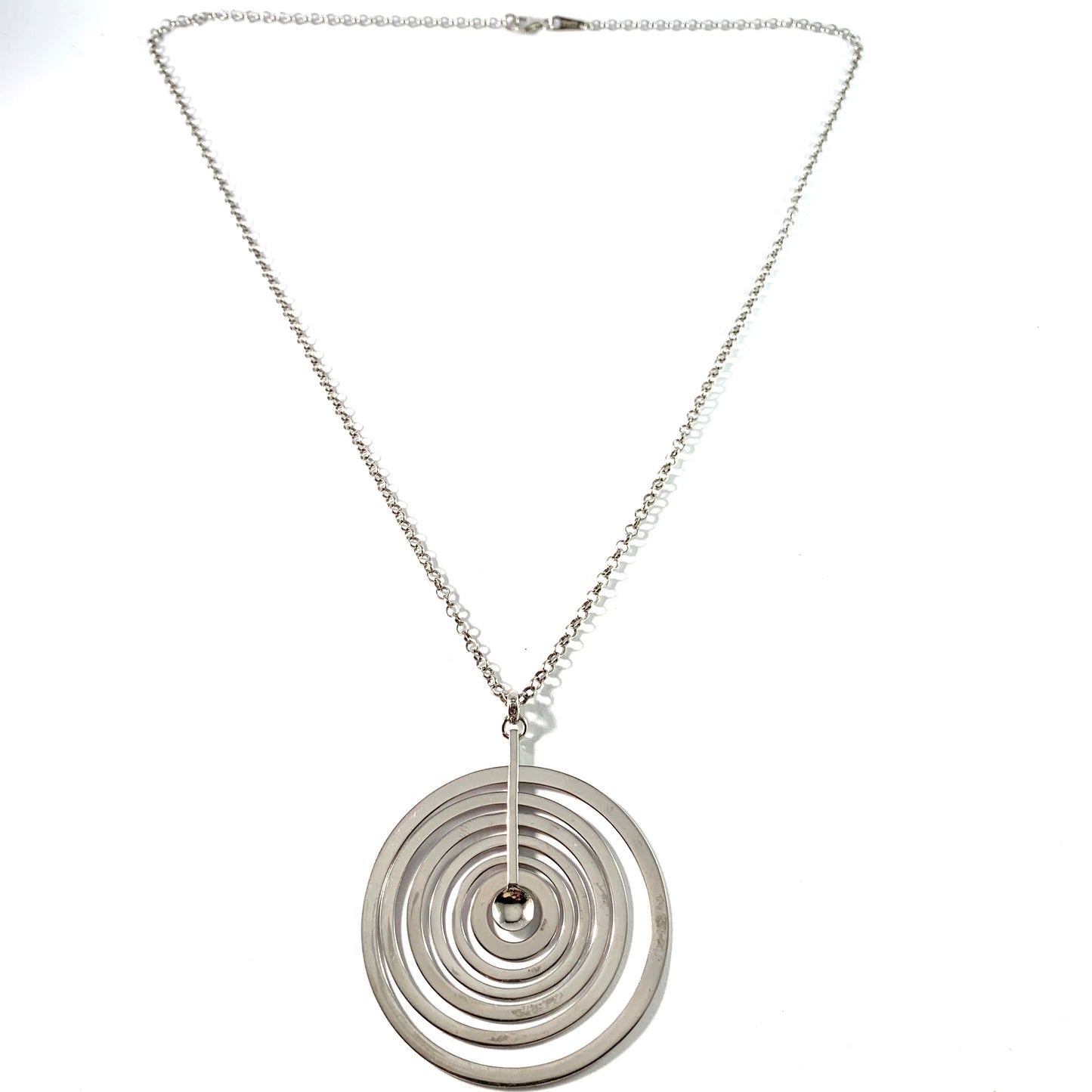 Tapio Wirkkala for Kultakeskus Finland Sterling Pendant Necklace. "Silver Moon"