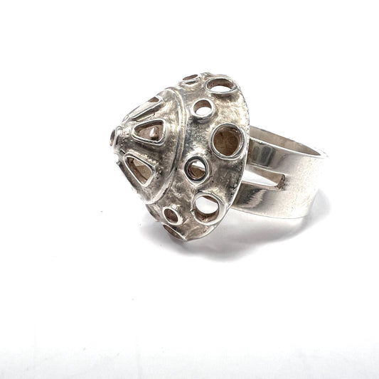 Stockholm, Sweden 1977. Vintage Bold Sterling Silver Ring.