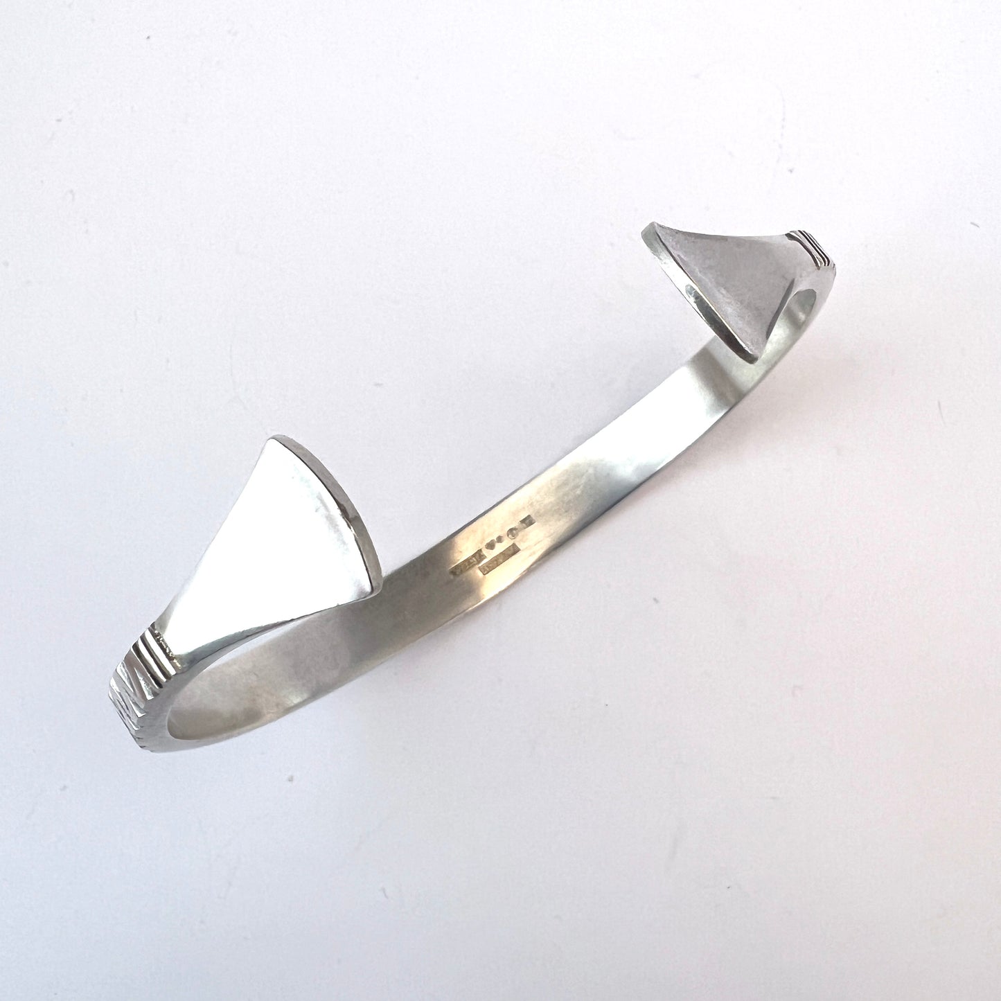 Borgila, Sweden 1956 Mid Century Modern Sterling Silver Arm Band Bracelet.