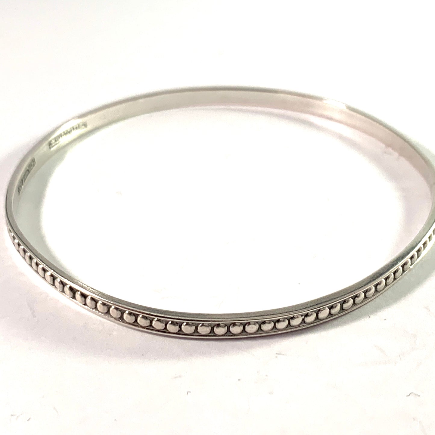 Erik Granit, Finland 1965 Vintage Solid Silver Bangle Bracelet.