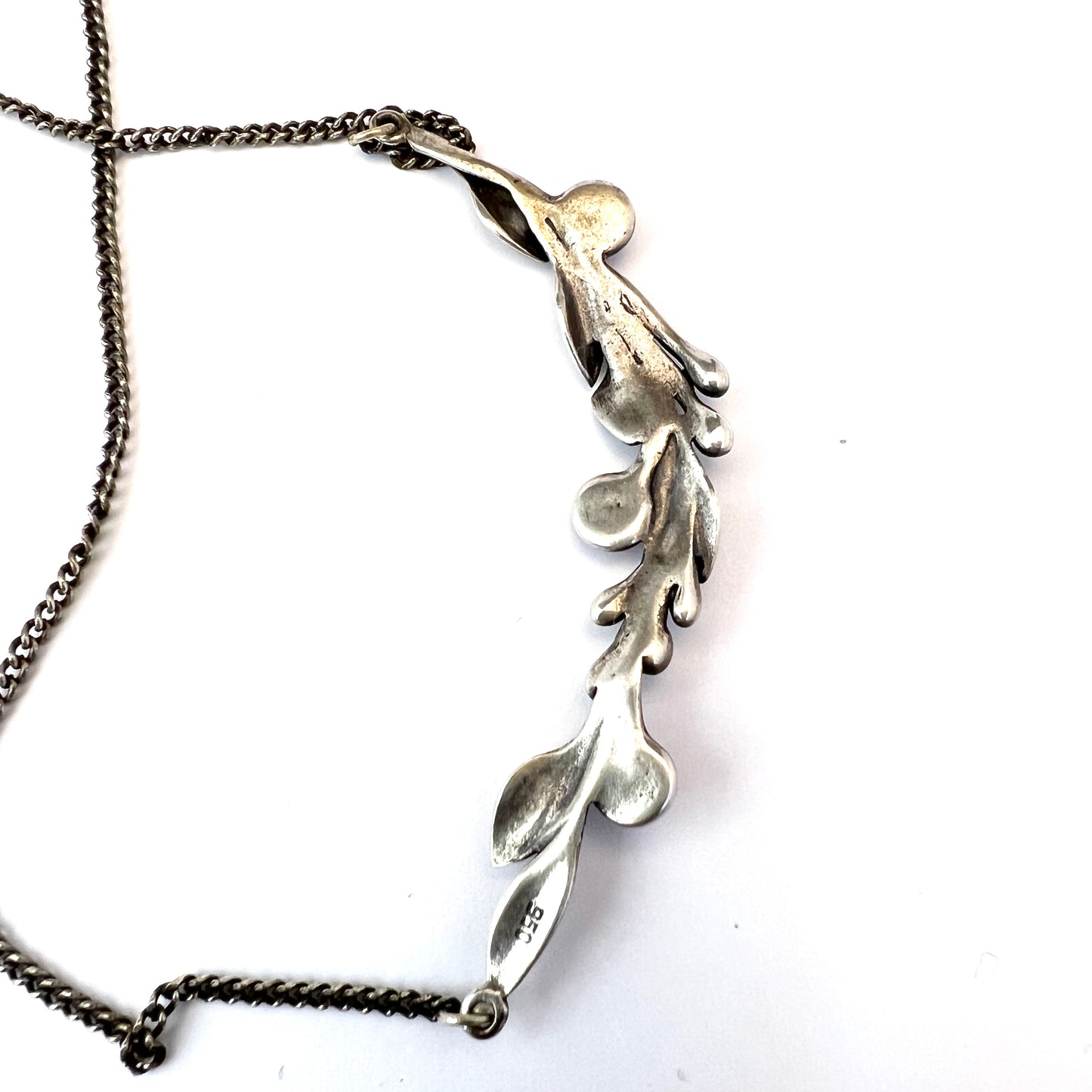 Vintage 950 Sterling Silver Carnelian Necklace.