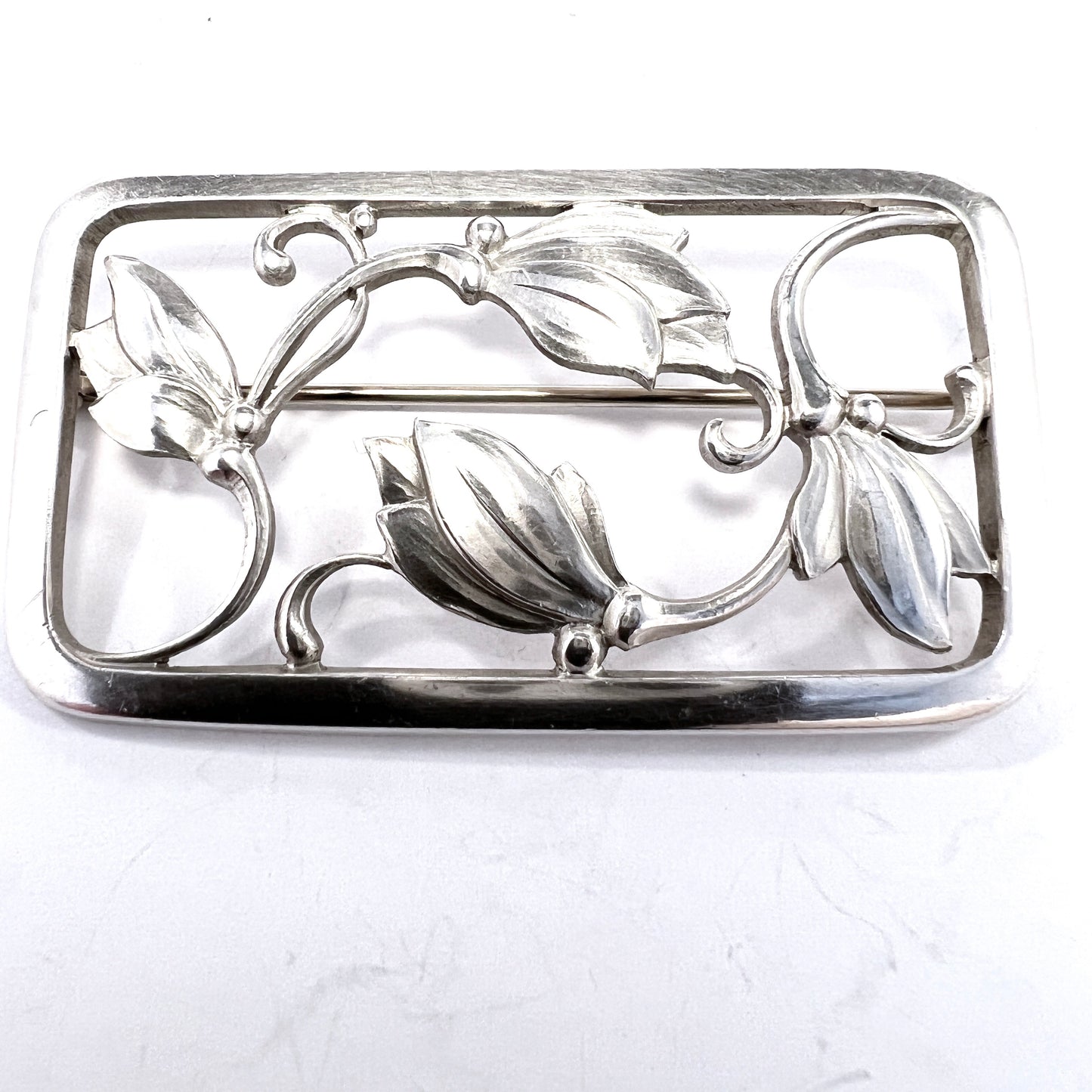 Georg Jensen, Denmark. Vintage Sterling Silver Brooch. Design 295 by Georg Jensen.