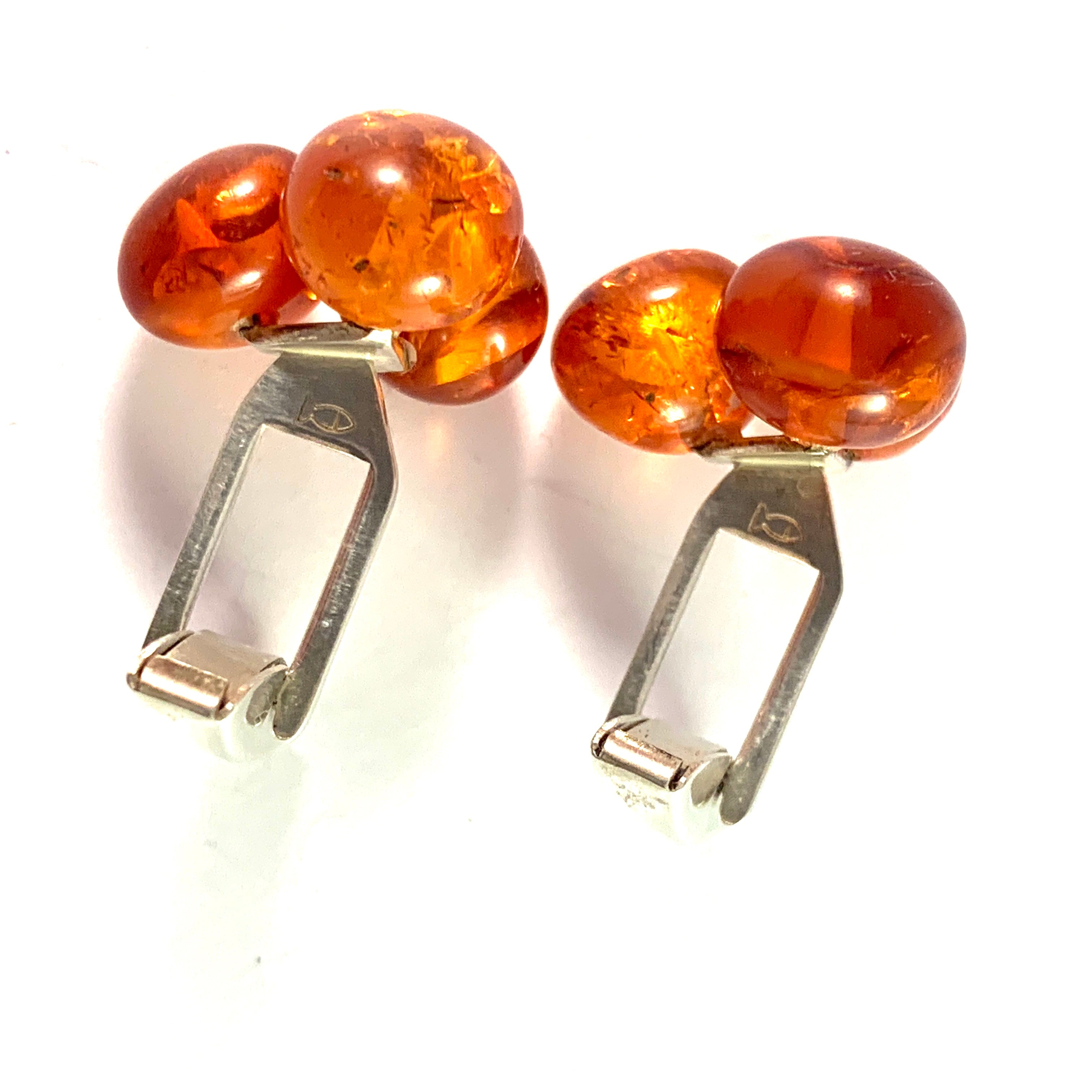 Fischlandschmuck Ostseeschmuck 835 Silber Bernstein Fisch fish silver discount amber Cufflinks cufflinks