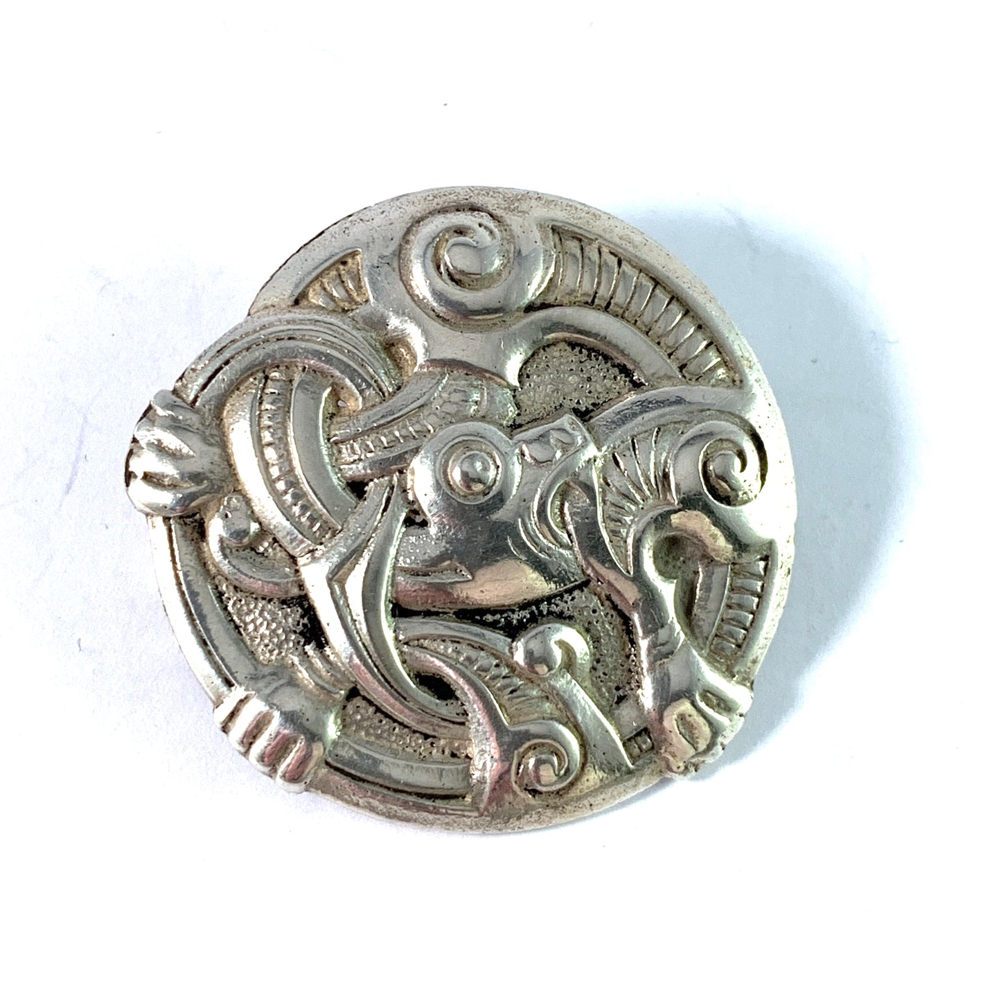 Brødrene Lohne, Norway early 1900s. Solid 830 Silver Dragestil Brooch