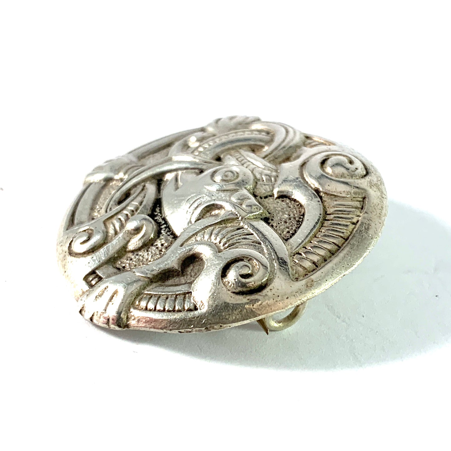 Brødrene Lohne, Norway early 1900s. Solid 830 Silver Dragestil Brooch