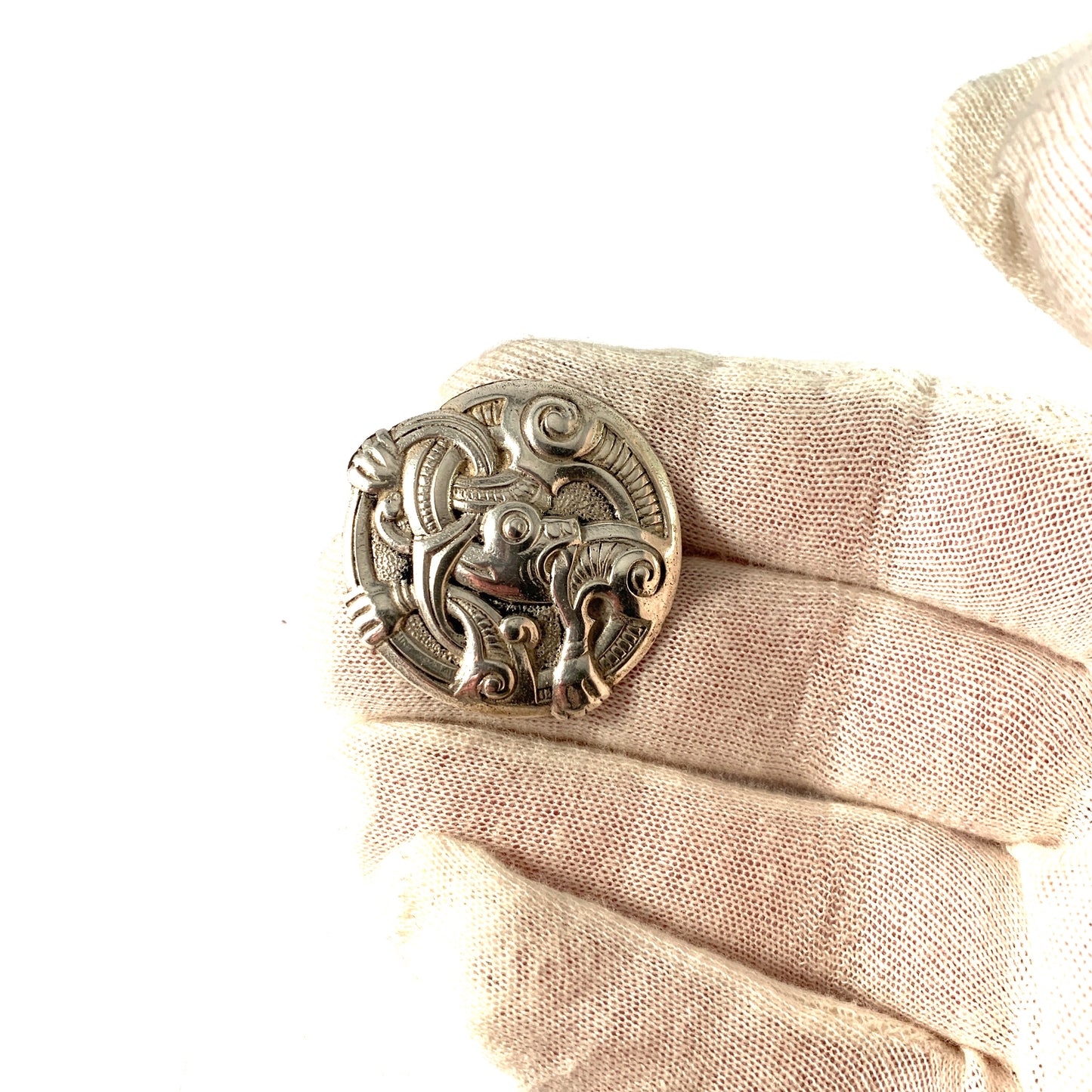 Brødrene Lohne, Norway early 1900s. Solid 830 Silver Dragestil Brooch